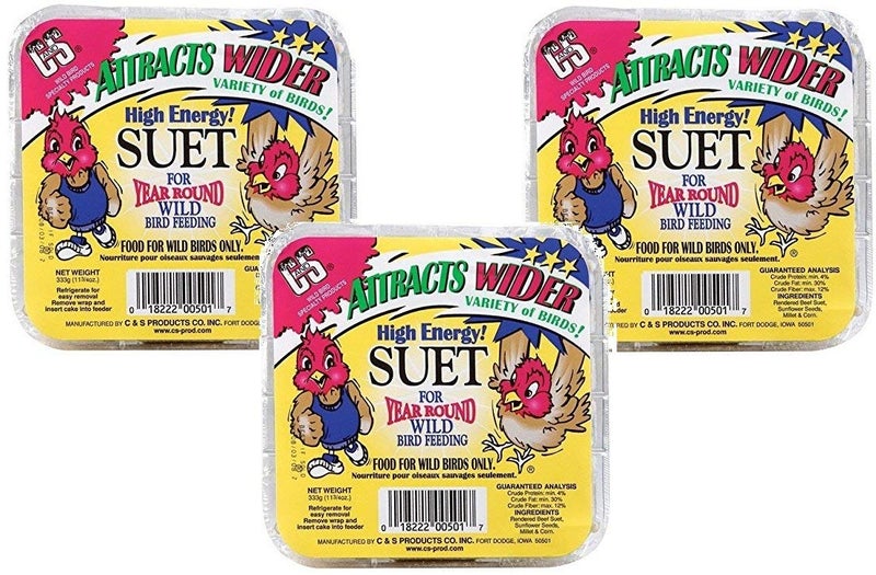 C&S (3 Pack) High Energy Suet for Wild Birds